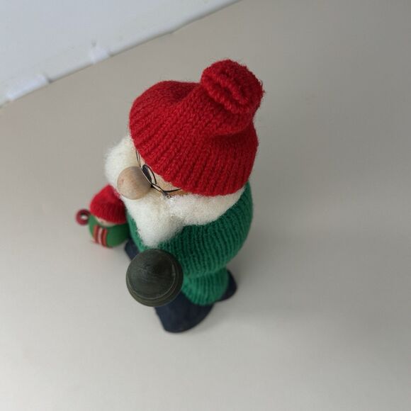 Tomte Vintage Sweden 6” Christmas Figure Wooden Decor Art Grandpa w Tree, Child - Picture 5 of 12